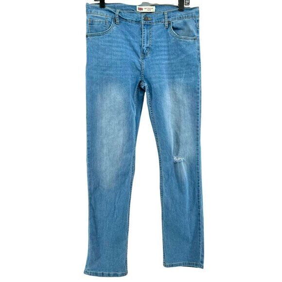 Levi’s 502 Regular Taper Boy’s Straight Leg Distressed Light Wash Denim Jeans 20 - Picture 17 of 17